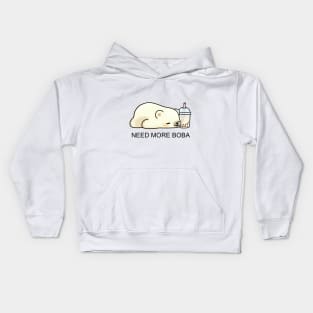 Little Polar Bear Needs More Boba! Kids Hoodie